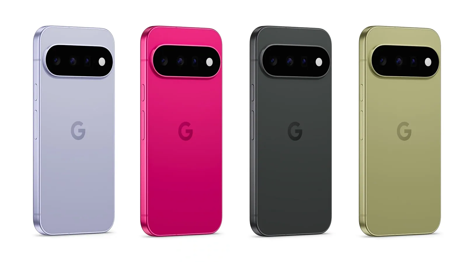 4 màu sắc trên Google Pixel 11 gồm Frost (Tím), Hibiscus (Hồng), Obsidian (Đen) và Pistachio (Xanh)