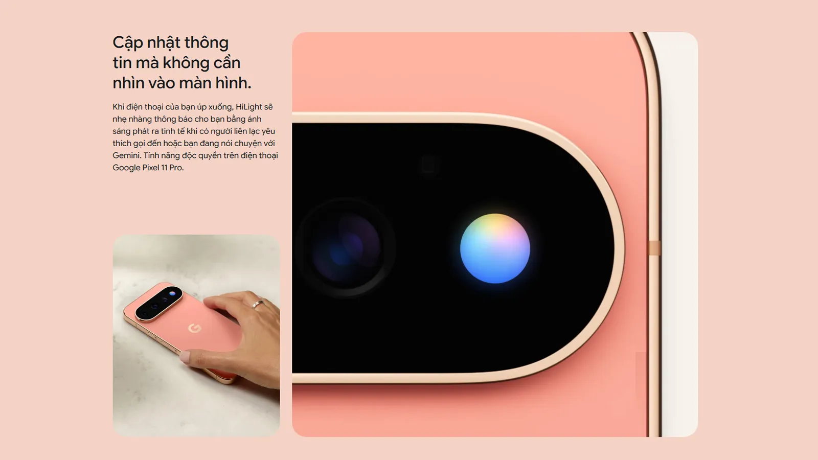 Google Pixel 11 Pro được nâng cấp về AI, camera, sạc không dây và bổ sung HiLight ngay trên cụm camera.