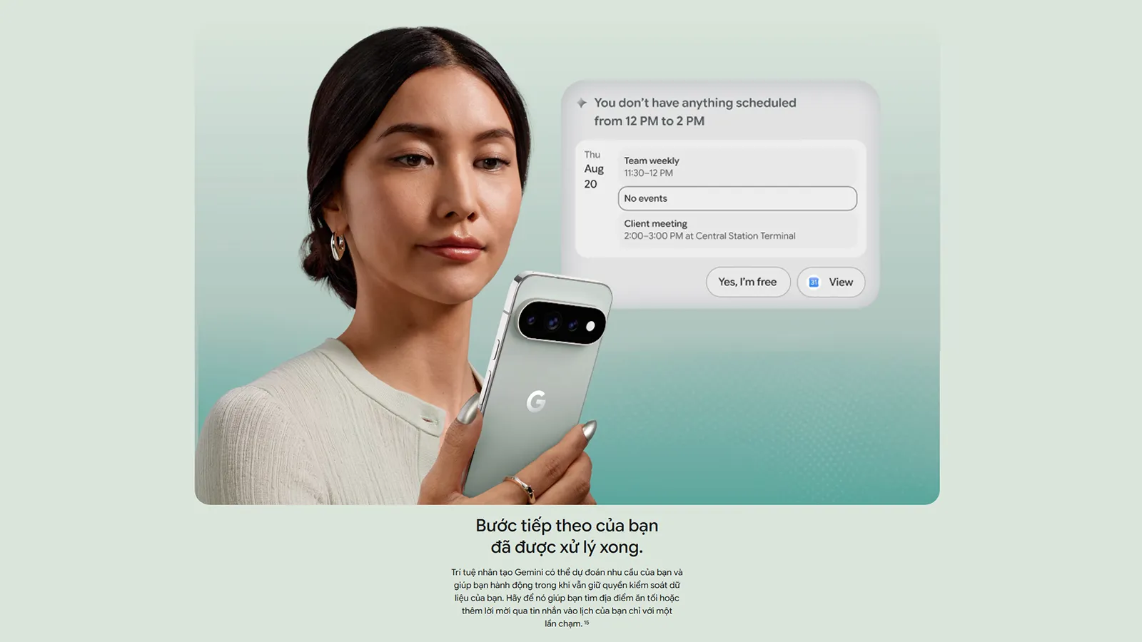 Gemini Intelligence ó thể hỗ trợ kiểm tra lịch trình và xử lý các tác vụ theo ngữ cảnh.